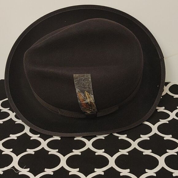 MEN'S MONTIQUE 2 1/4" BRIM 100% WOOL FELT WHITE BOTTOM FEDORA HAT. H79 - Picture 6 of 8